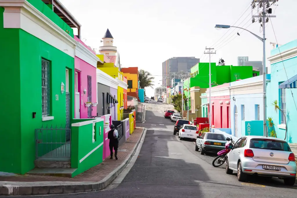 The colorful houses in Bo-Kaap South Africa