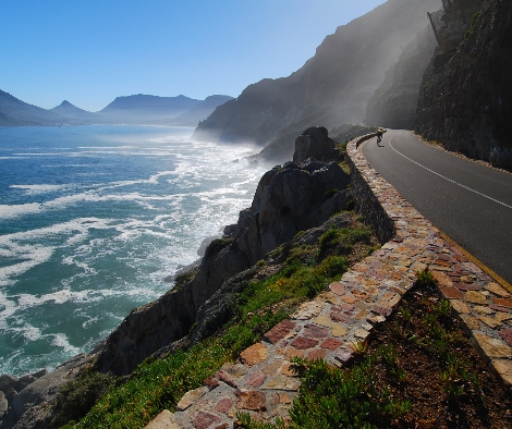 A side view of Chapmans Peak in Cape Town